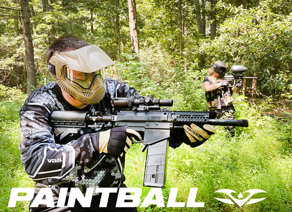 valken m17 magazine fed paintball gun with scope and barrel